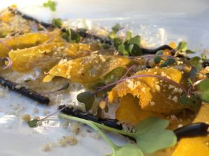 Ravioli at Gioia Plant-Based Cuisine in Marbella