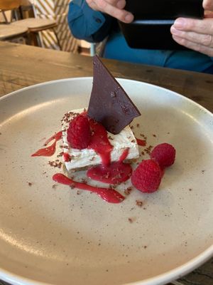 Coconut & lemon cheesecake at Gioia Plant-Based Cuisine in Marbella
