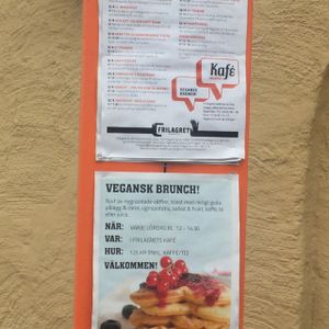 Menu but in Swedish only at Kafe Frilagret  in Gothenburg