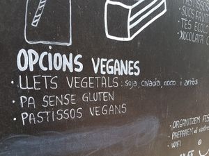 vegan options listed at Ideal Poble Nou in Barcelona