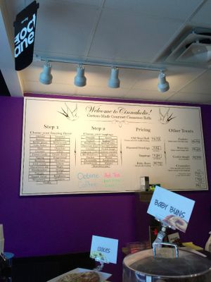 Menu: You can choose a preordained flavor or you can choose your own icing & toppings at Cinnaholic in Atlanta