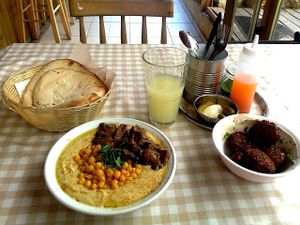 PARADISE. :-) at Hummus Badra - בדרה - חומוס פול מסבחה in Rehovot