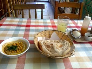 A small Hummus and a Lemonade. at Hummus Badra - בדרה - חומוס פול מסבחה in Rehovot