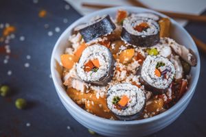 raw cauliflower sushi at Elelem Etterem in Gyor