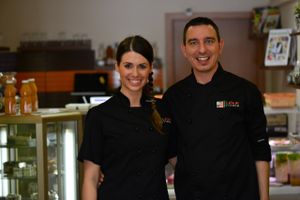 The owners: Tunde and Szilard at Elelem Etterem in Gyor