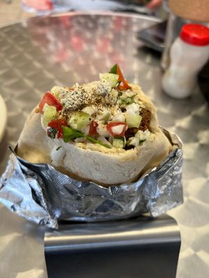 Falafel wrap sandwich .  at Jerusalem Express - Food Stand in Puerto Vallarta