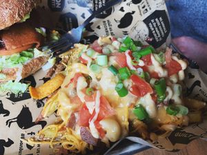 Mac n Cheeze Fries  at Boon Burger Cafe in Burlington