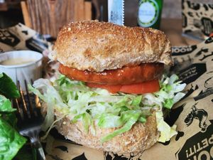 Buffalo chickun Burger  at Boon Burger Cafe in Burlington