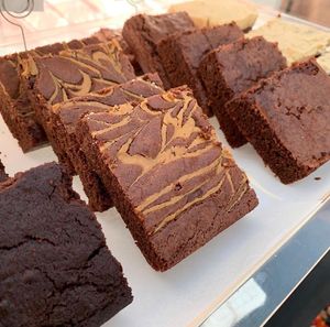 Peanut butter brownies and chocolate brownies All gluten free and vegan at Sinful Confections in Portland
