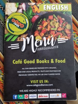 Menu at Cafe Good in Banos