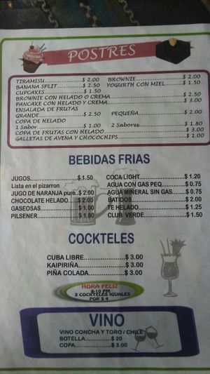 desserts and drinks at Cafe Good in Banos