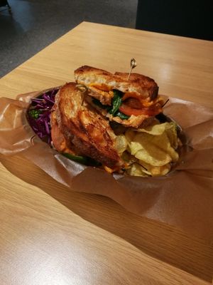 Bbq "chicken" sandwich at Delivore Hornstull in Stockholm