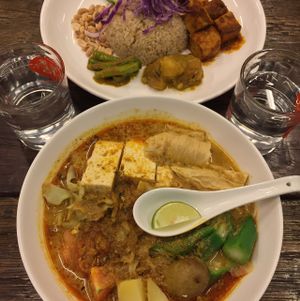 laksa and nasi lemak at Justlife in Kuala Lumpur