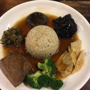 Braised tofu rice at Justlife in Kuala Lumpur