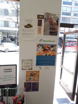 Information  at Vegekauppa in Tampere