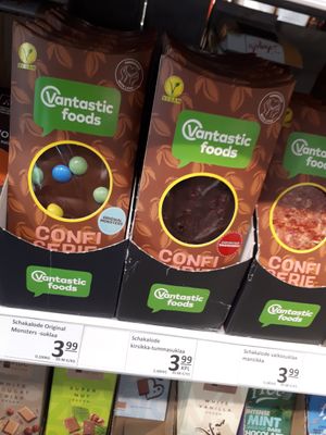 Vegan chocolate  at Vegekauppa in Tampere