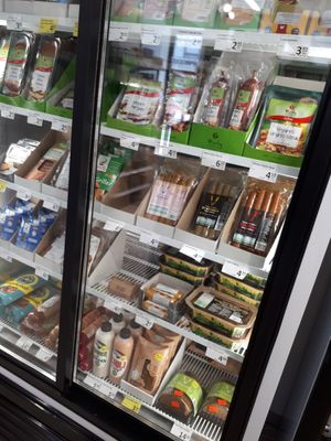 Inspiring vegan fridge  at Vegekauppa in Tampere