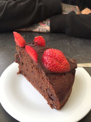 Vegan Chocolate cake :) at Evka Vegebar in Swinoujscie