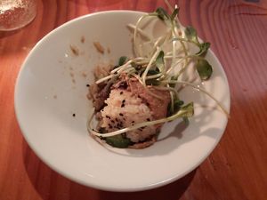 Tofu pocket (half eaten) at SoBo in Tofino