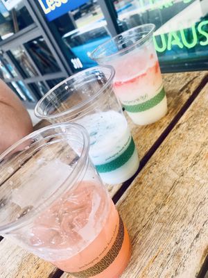 Flight of lemonades at Wow Wow Hawaiian Lemonade in Kihei