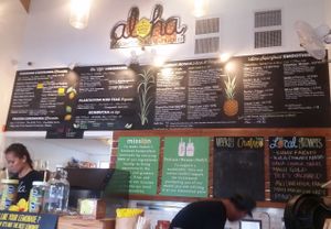 Menu board at Wow Wow Hawaiian Lemonade in Kihei