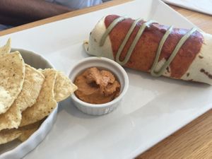 Black bean and sweet potato enchilada at Root in Wilmington