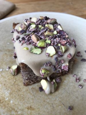 Vegan banana bread cake at The Green Spot in Barcelona