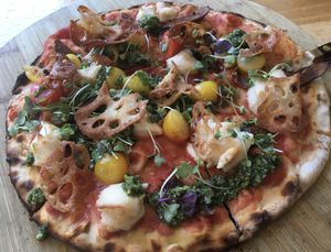 Vegan pizza at The Green Spot in Barcelona