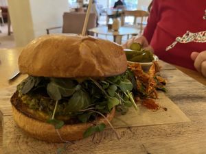 Great burger   at The Green Spot in Barcelona