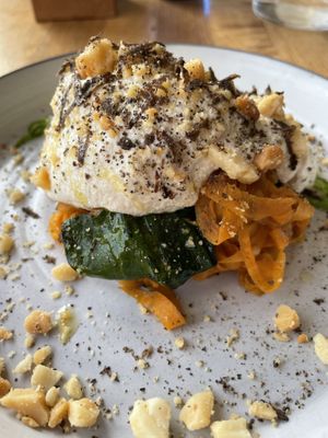 Tagliatelle de boniato con salsa de macademia #Veganuary at The Green Spot in Barcelona