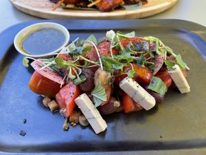 Tomato salad with blue cheese   at The Green Spot in Barcelona