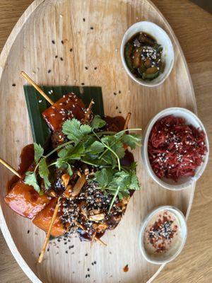 Tempeh and pumpkin  at The Green Spot in Barcelona