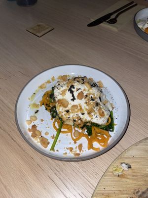 Tagliatelle de boniato #Veganuary at The Green Spot in Barcelona