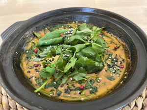 Curry with rice  at The Green Spot in Barcelona