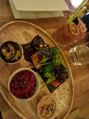 Just wow! The seitan and papaya sticks were amazing at The Green Spot in Barcelona