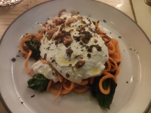 Sweet potato tagliatelle at The Green Spot in Barcelona