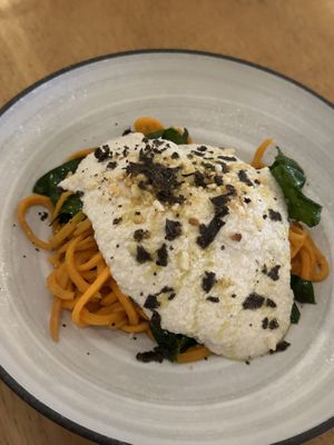 Sweet potato pasta  at The Green Spot in Barcelona