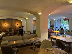 Part of the interior of this large, classy restaurant   at The Green Spot in Barcelona