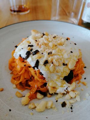Sweet potato tagliatelle at The Green Spot in Barcelona
