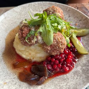 Vegan meatballs. at Sävel in Helsinki