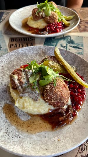 Vegan meatballs. at Sävel in Helsinki
