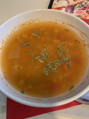 Daily soup. Potato and vegetables  at Rawdia in Brasov