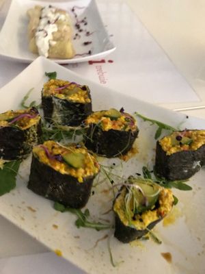 nori rolls and stuffed cabbage at Rawdia in Brasov