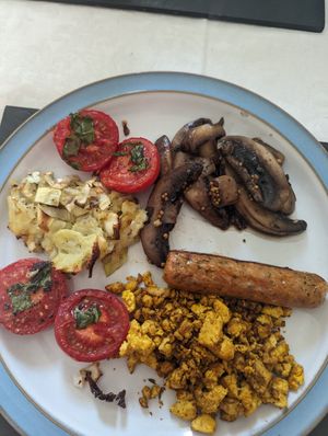 Cooked breakfast at Graianfryn Guest House in Penisar Waun