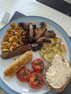 Cooked breakfast with a bit of everything at Graianfryn Guest House in Penisar Waun