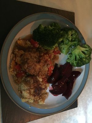 One of our dinners at Graianfryn Guest House in Penisar Waun