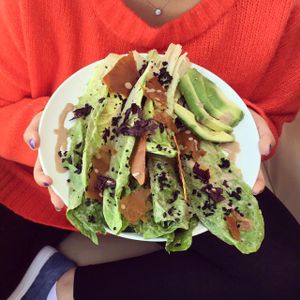 caesar salad at Evergreen Organics in Doha