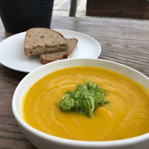 soup of the day at Evergreen Organics in Doha