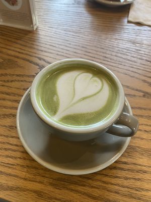 Matcha latte   at Evergreen Organics in Doha
