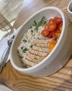 Tempeh bowl - do not recommend   at Evergreen Organics in Doha
